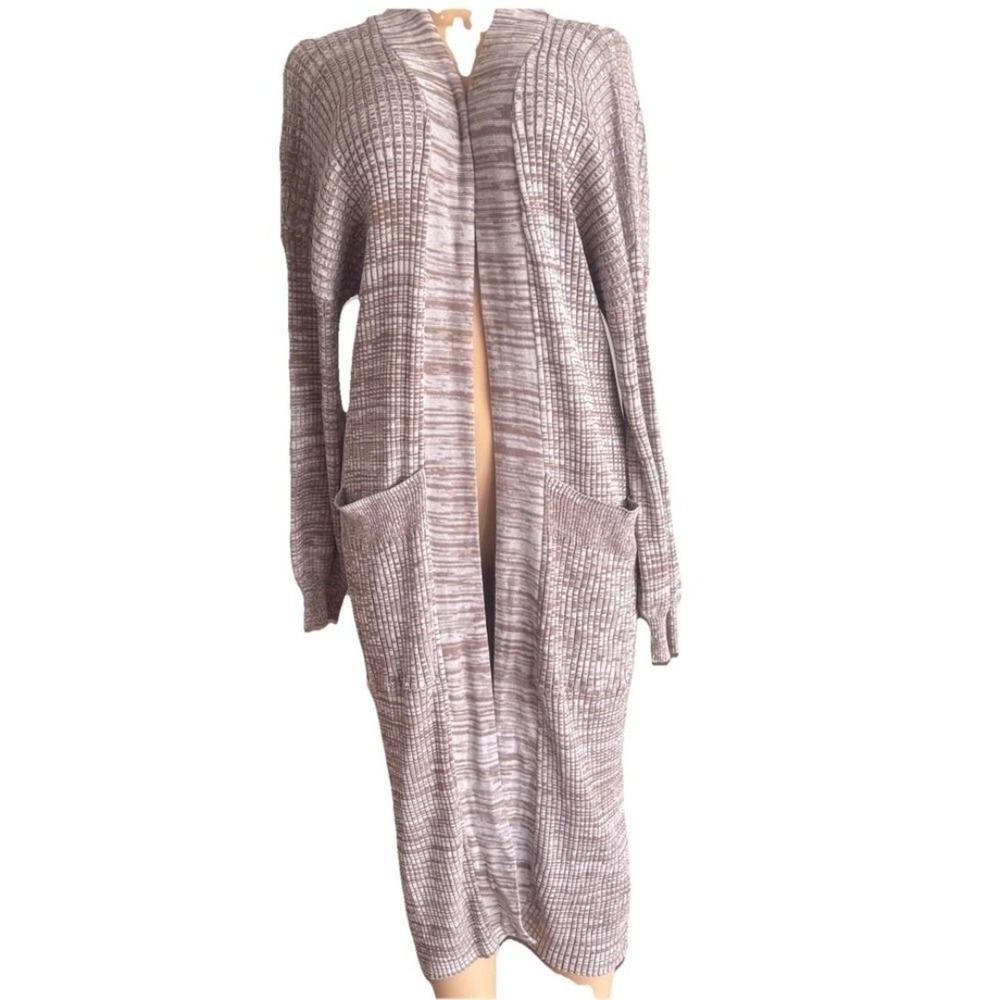 Forever 21 Womens Duster Cardigan Sweater Medium Gray Long Open Lounge‎ Day NEW